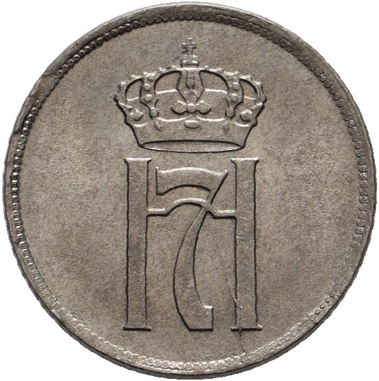 1921 10 øre u/hull Haakon VII, 0