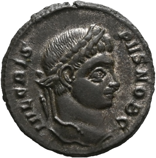 320 e. Kr. Æ follis Crispus (317-326), Siscia, 01