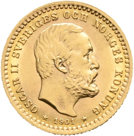 1901 Sverige 5 kronor Oskar II, 01