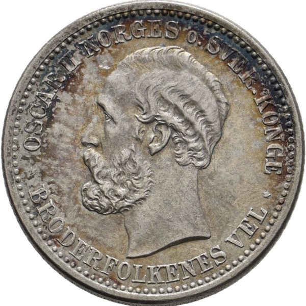 1892 1 krone Oscar II, 01