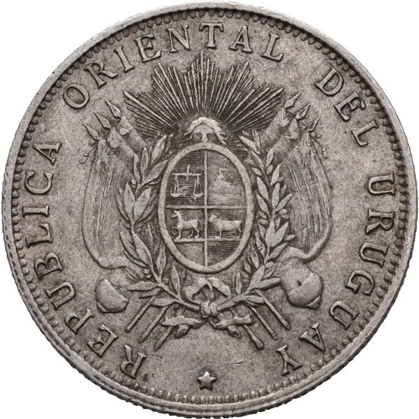 1894  Uruguay 50 centesimos, 1+